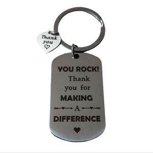 Thank You Keychain You Rock Thank You For Making a Difference Keychain
